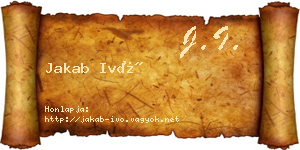 Jakab Ivó névjegykártya